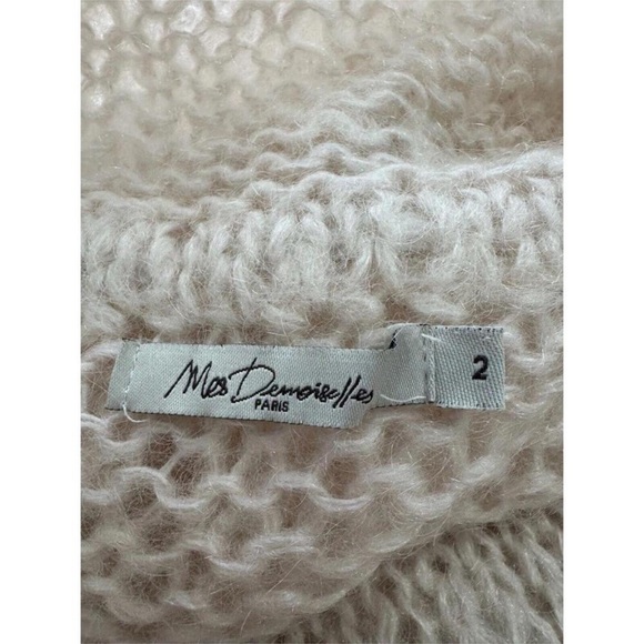 MES DEMOISELLES Moody Ivory Mohair Cowl Neck Oversized Sweater Sz 2 - Picture 4 of 5